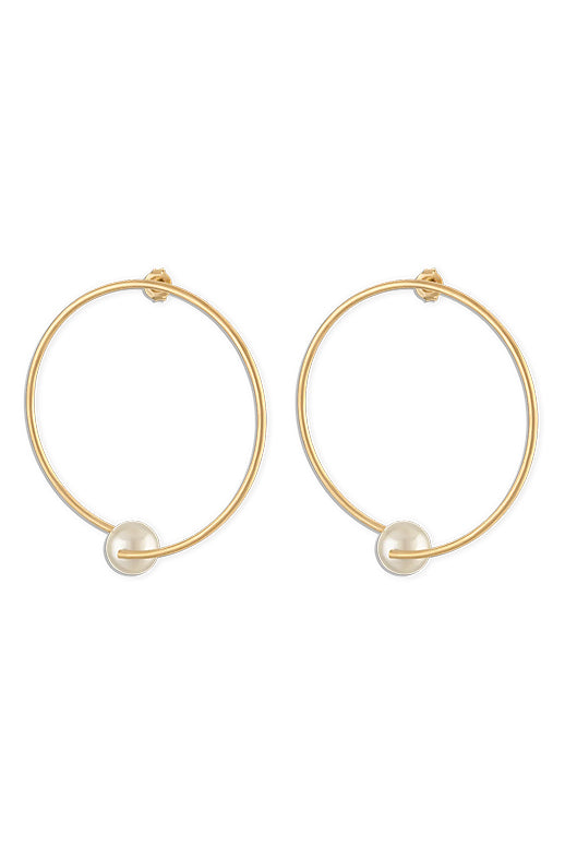 Large Pearl Circle Earring
