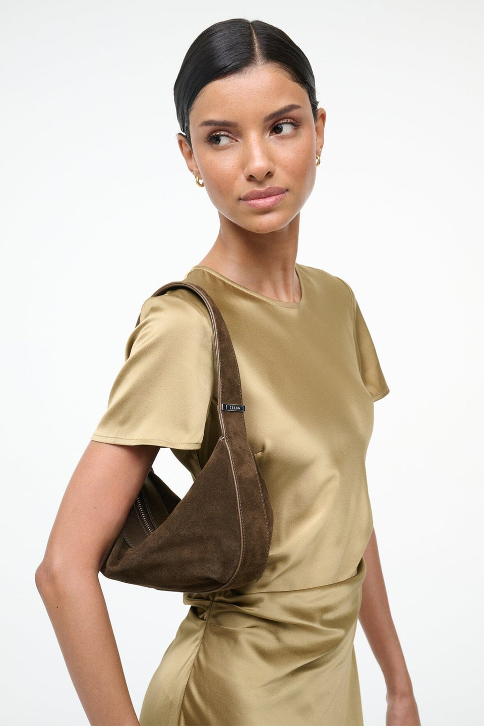 Demy Shoulder Bag, Truffle Suede
