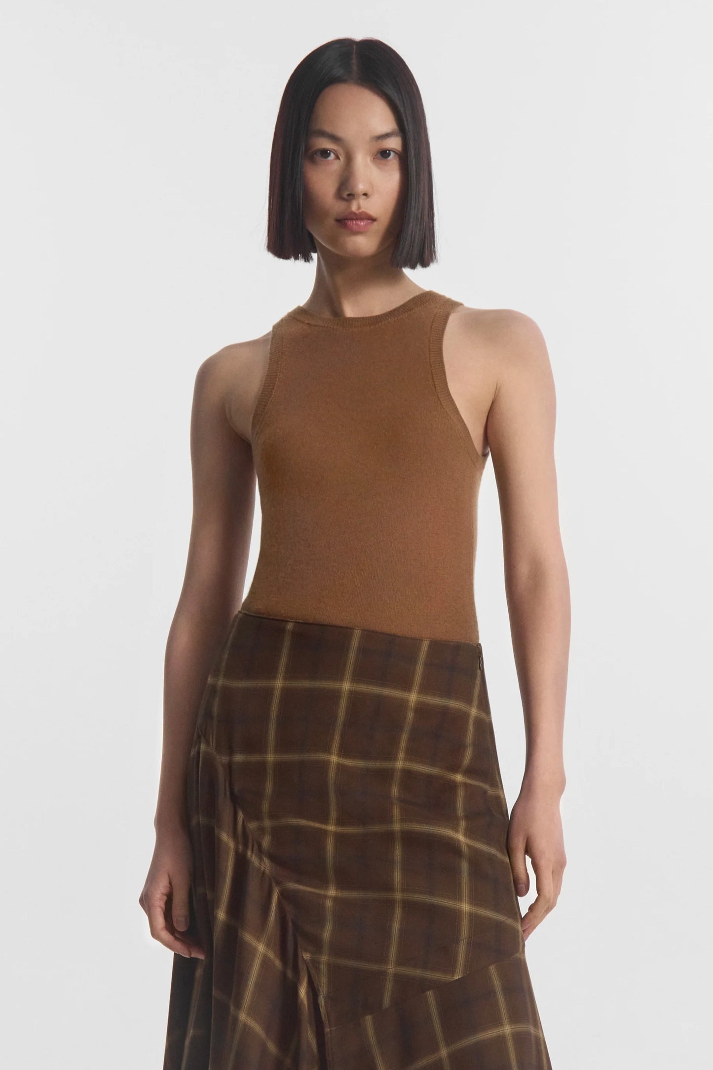 Tank Top in Fine Cashmere, Ginger