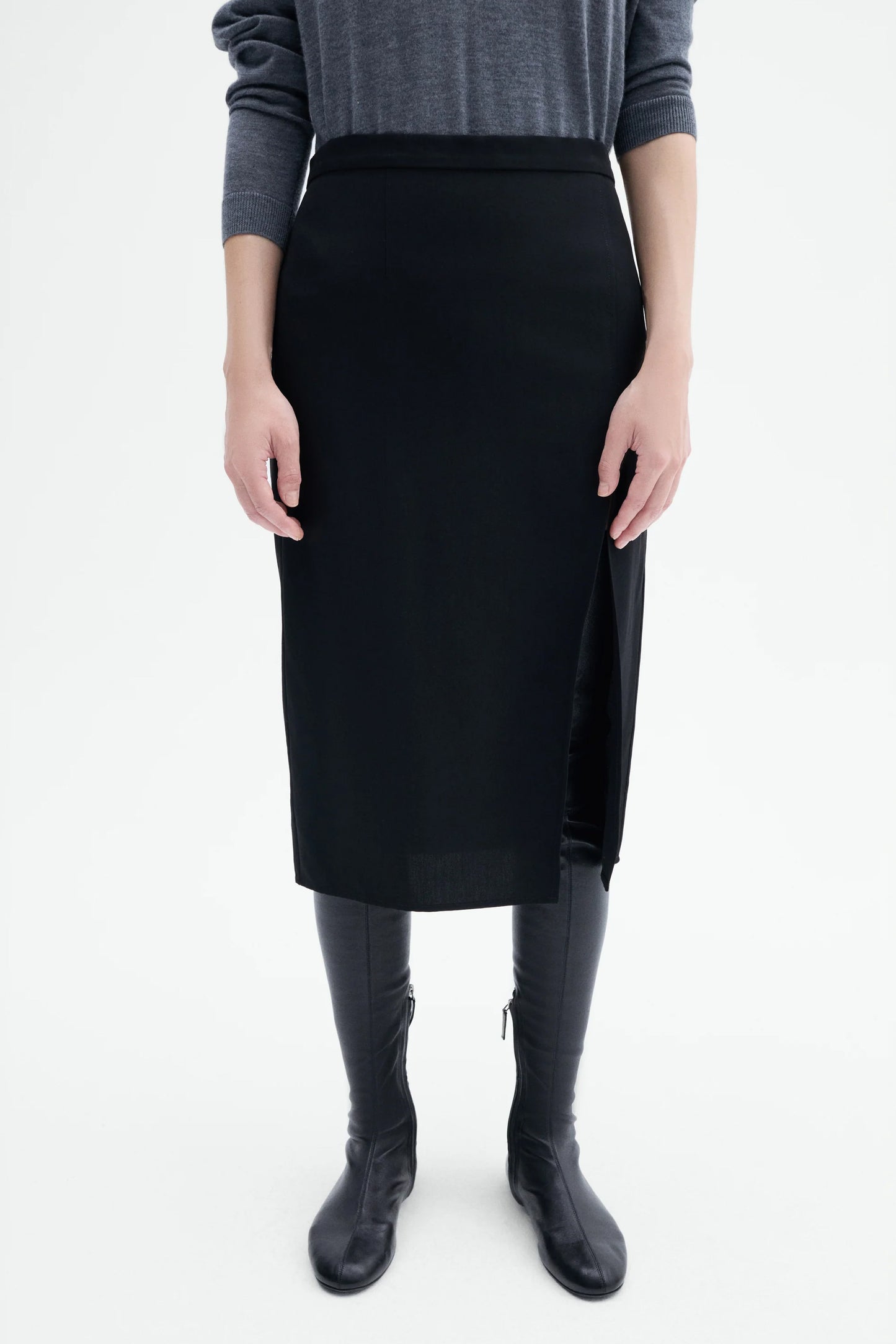 Tapered Midi Skirt