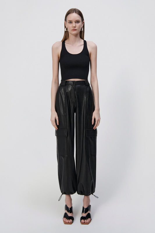 Sofia Vegan Leather Cargo Pant
