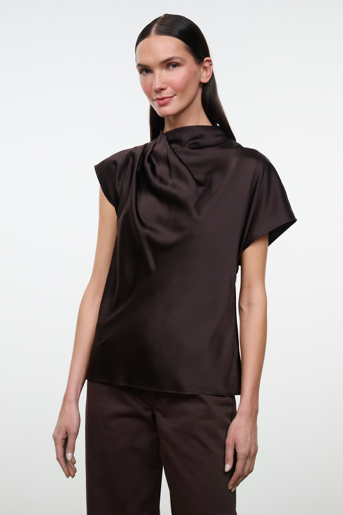 Davina Silk Top, Earth