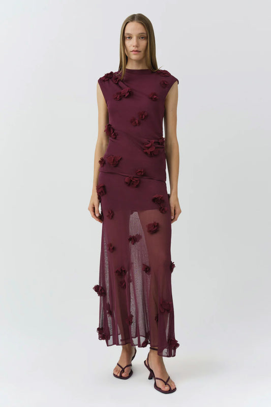 Cora Floral Applique Midi Skirt