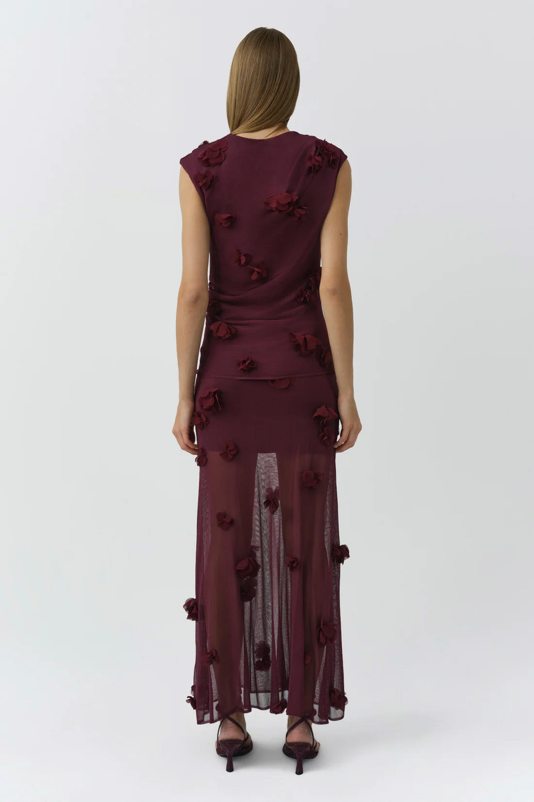 Cora Floral Applique Midi Skirt