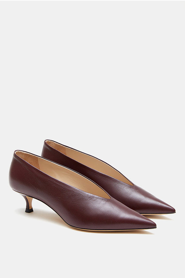 Babouche Kitten Heel, Oxblood