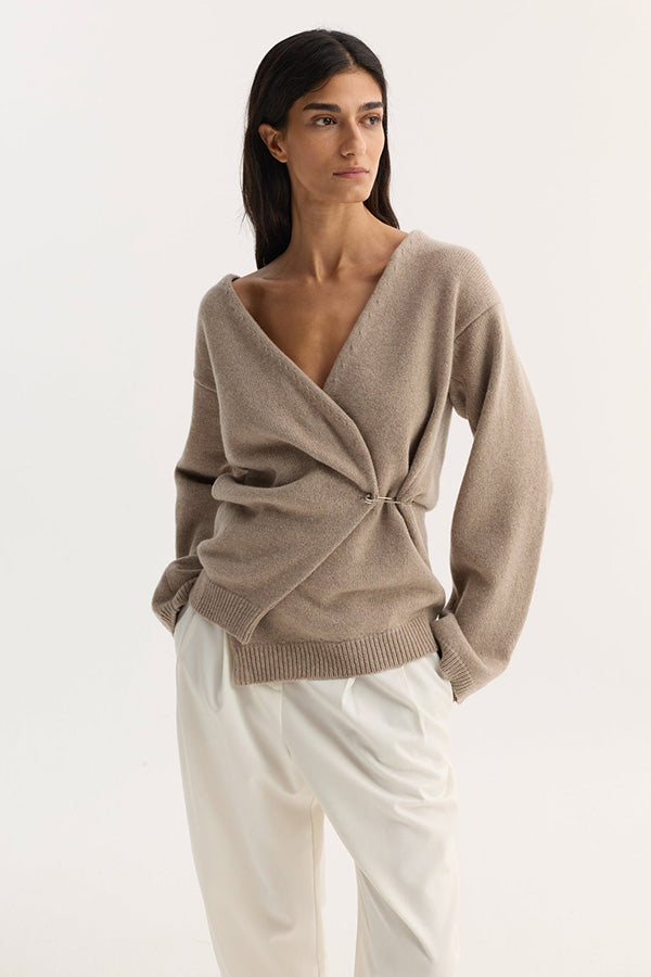 Off-Shoulder Wrap Cardigan
