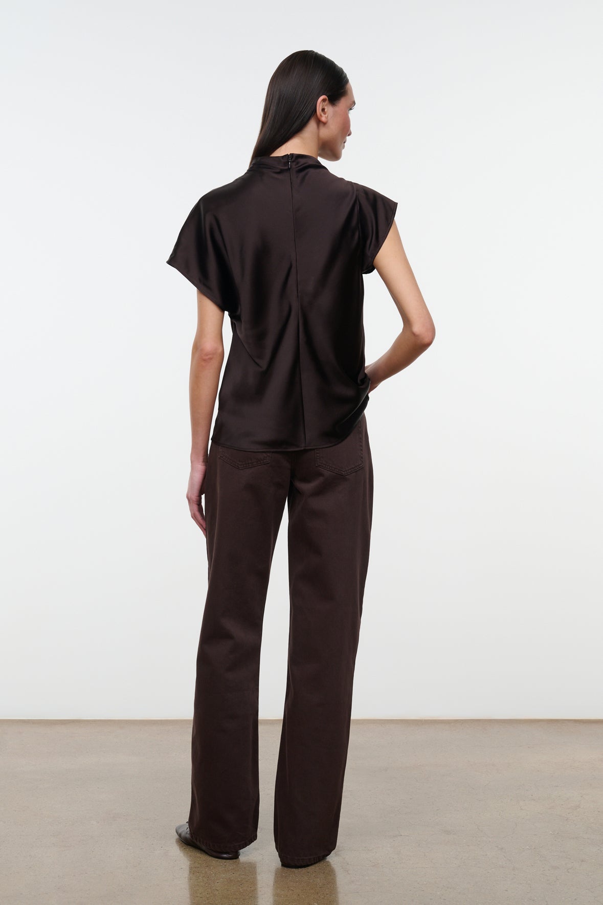 Davina Silk Top, Earth