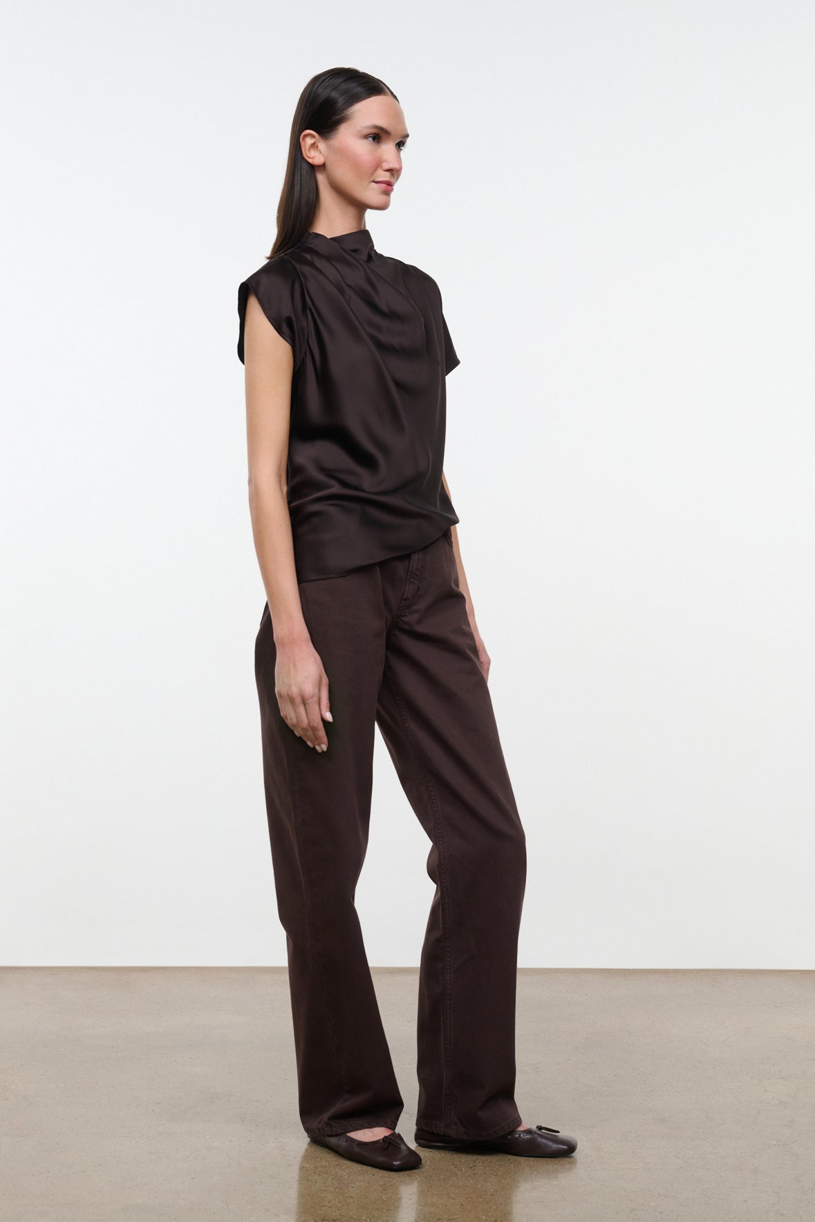 Davina Silk Top, Earth
