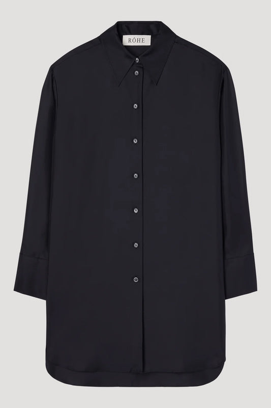 Signature Elongated Silk Shirt