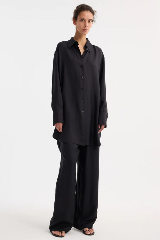 Signature Elongated Silk Shirt