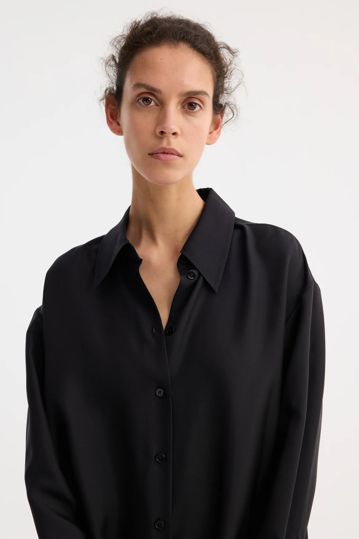 Signature Elongated Silk Shirt