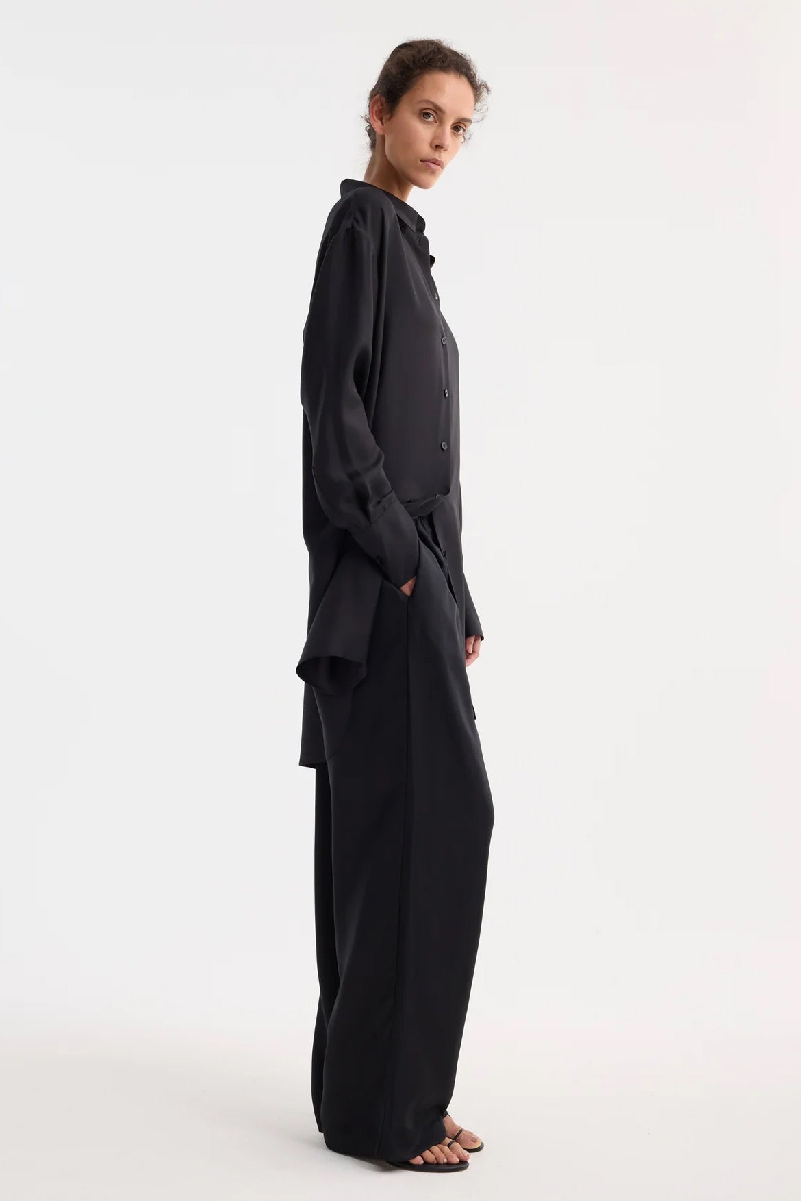 Signature Elongated Silk Shirt