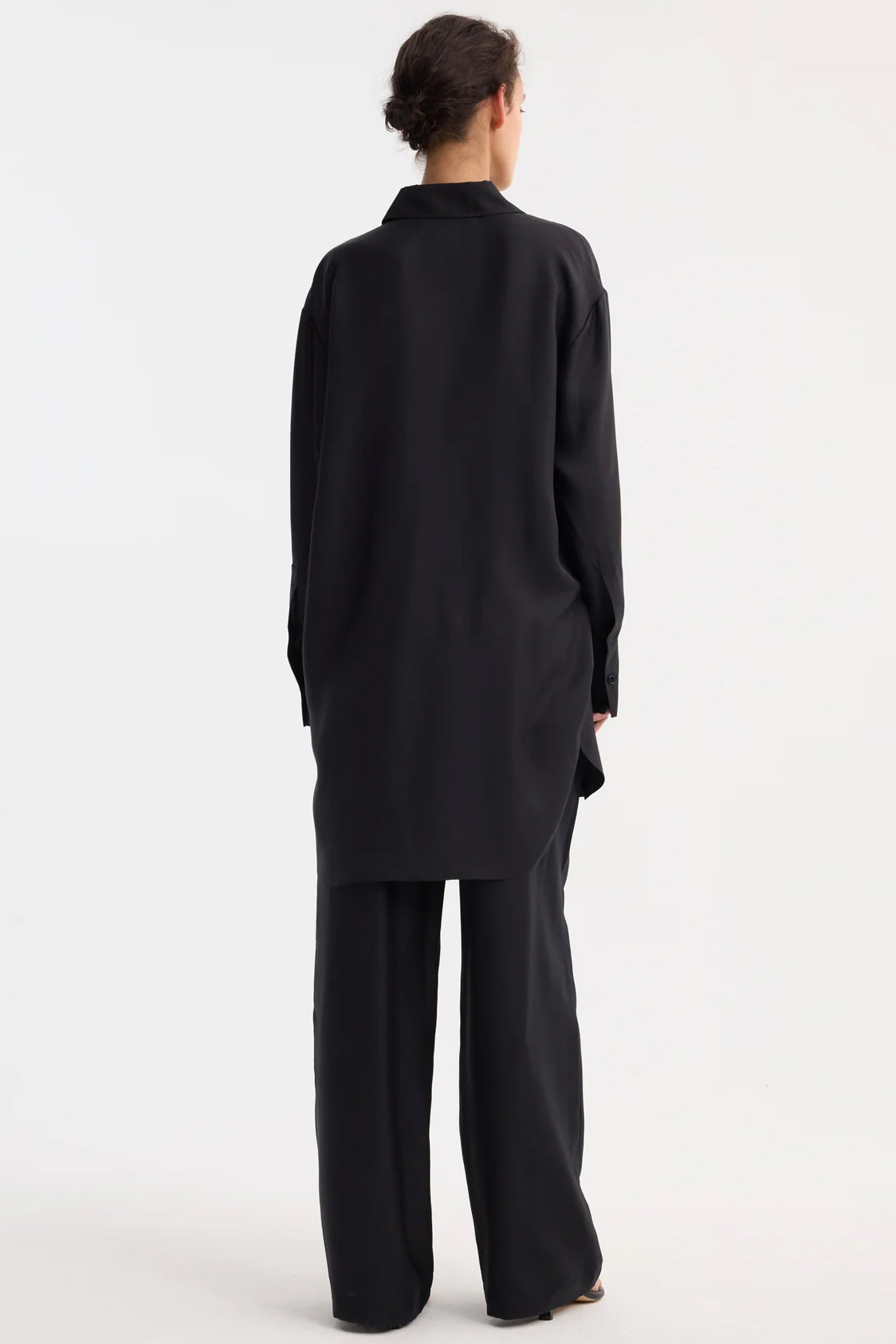 Signature Elongated Silk Shirt