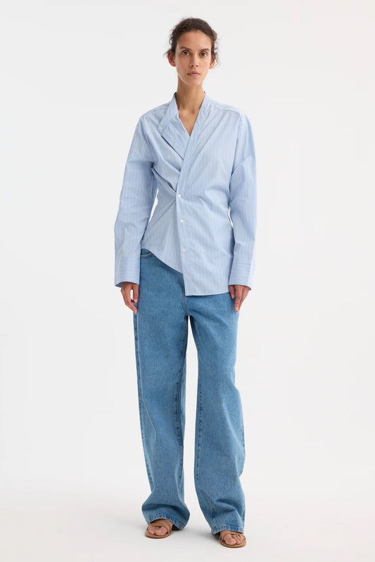 Overlap Striped Shirt