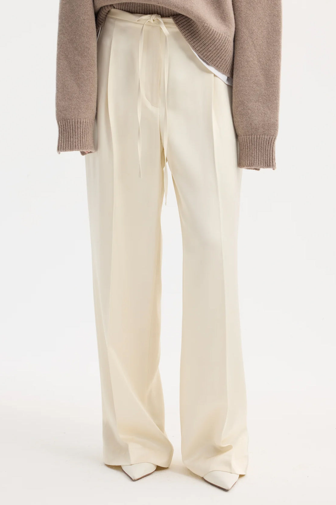 Relaxed Drawstring Satin Trousers