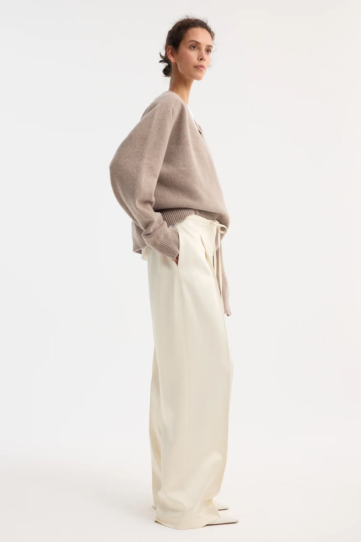 Relaxed Drawstring Satin Trousers