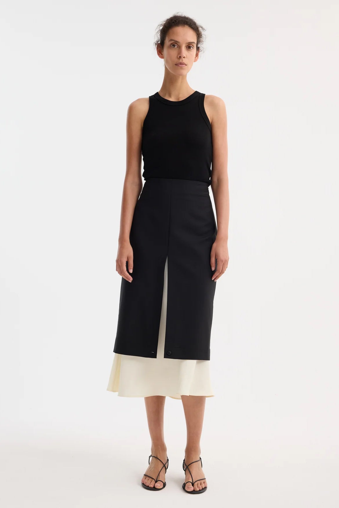 Contrast Upside-Down Skirt