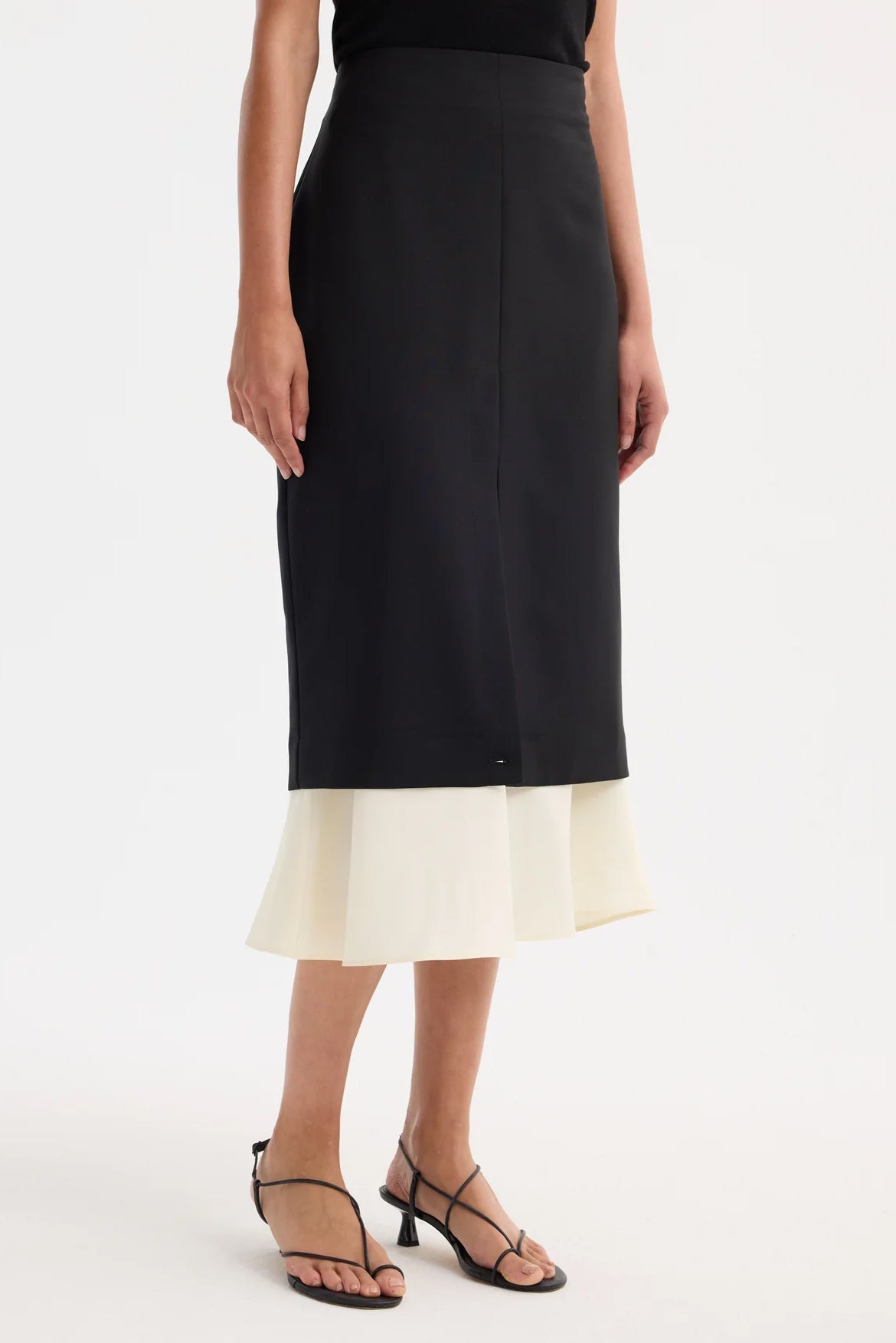 Contrast Upside-Down Skirt