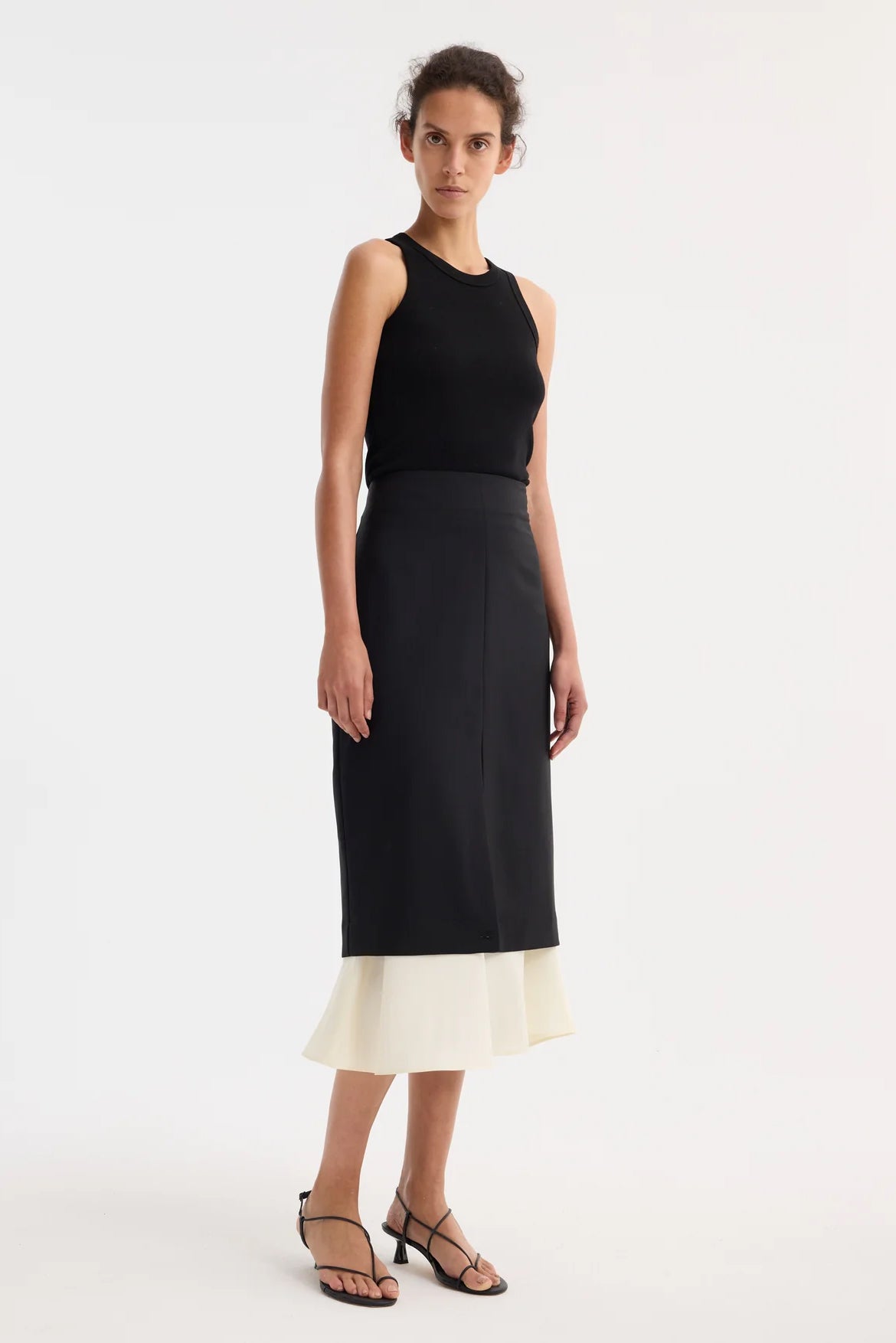 Contrast Upside-Down Skirt