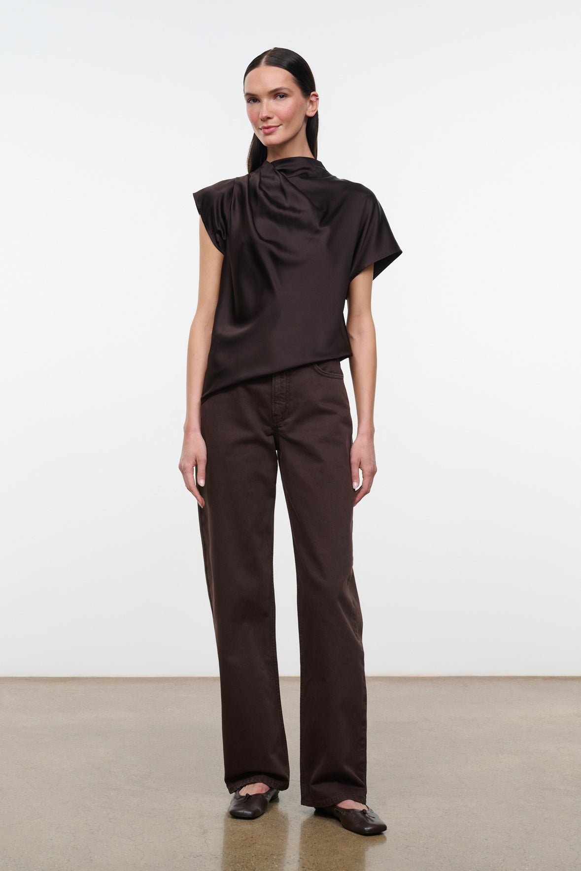 Davina Silk Top, Earth