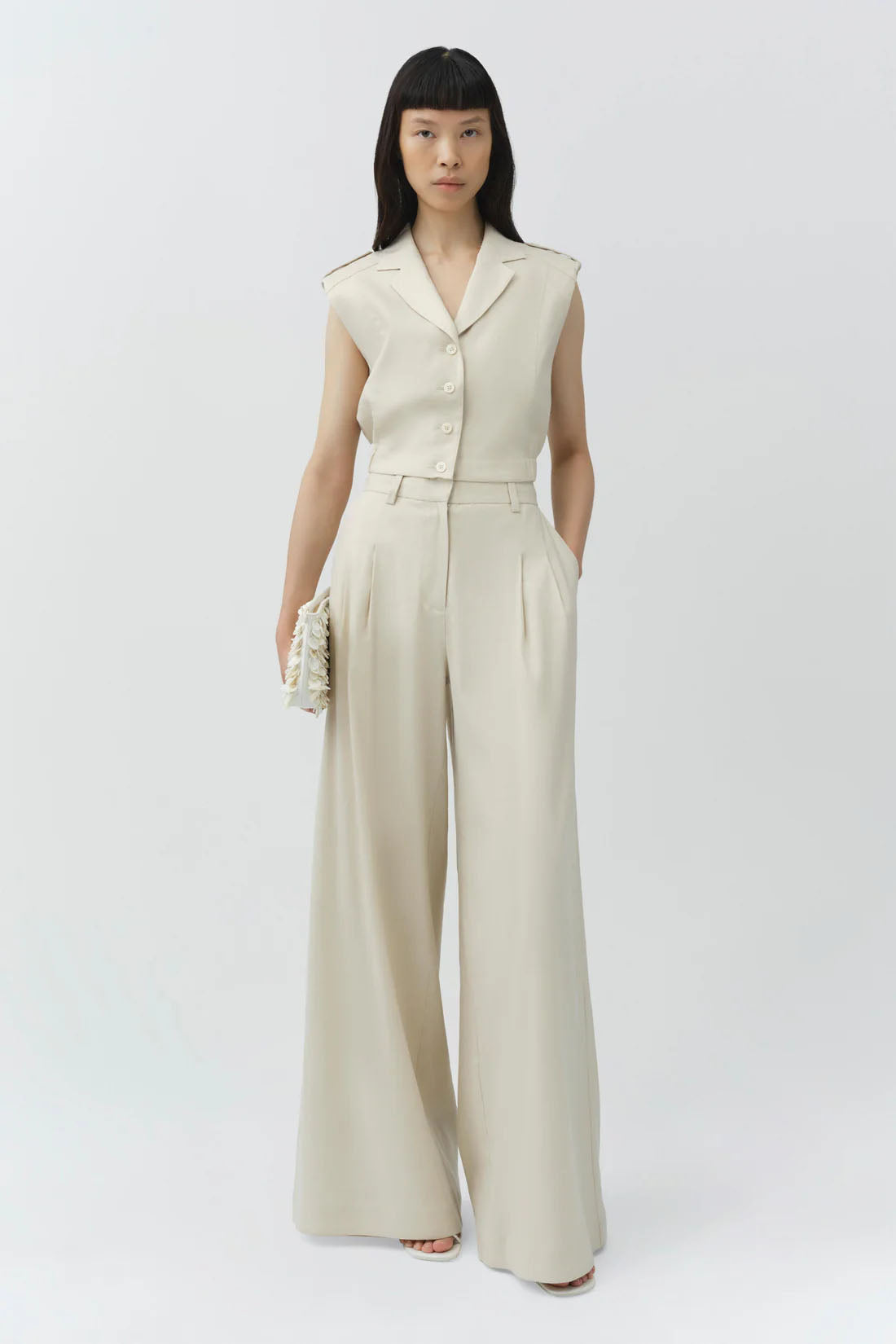 York Cropped Linen Vest
