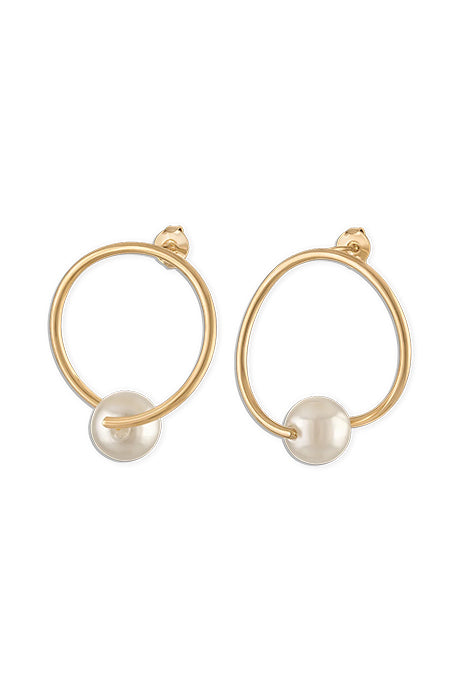 Small Pearl Circle Earring