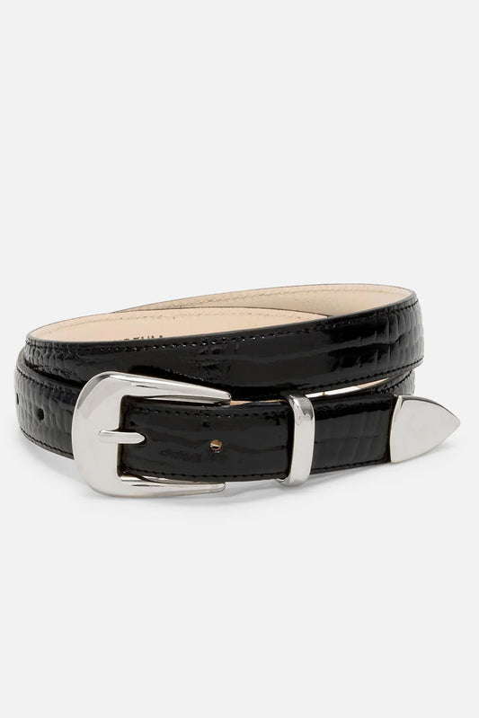 No. 16 Belt, Patent Black/Silver