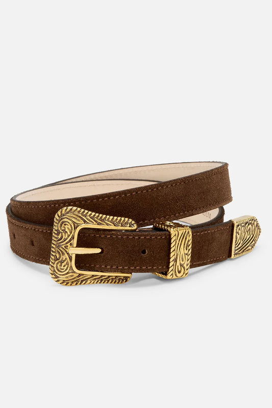 No. 15 Belt, Chocolate/Gold