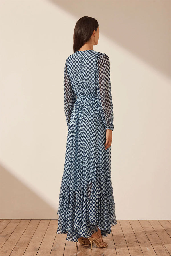 Elina Lace Front Drawstring Maxi Dress