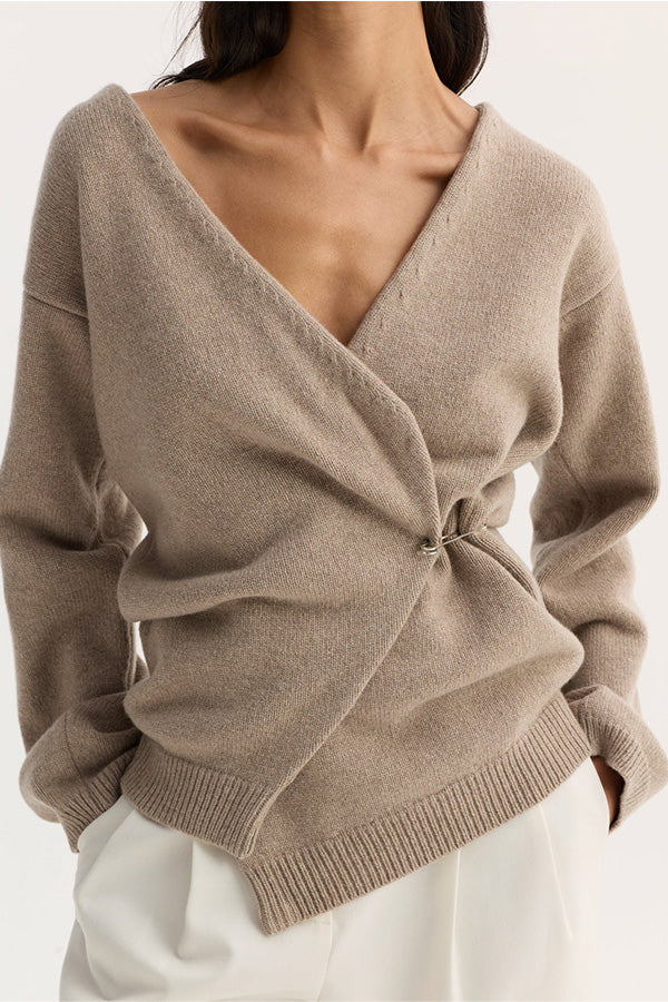 Off-Shoulder Wrap Cardigan