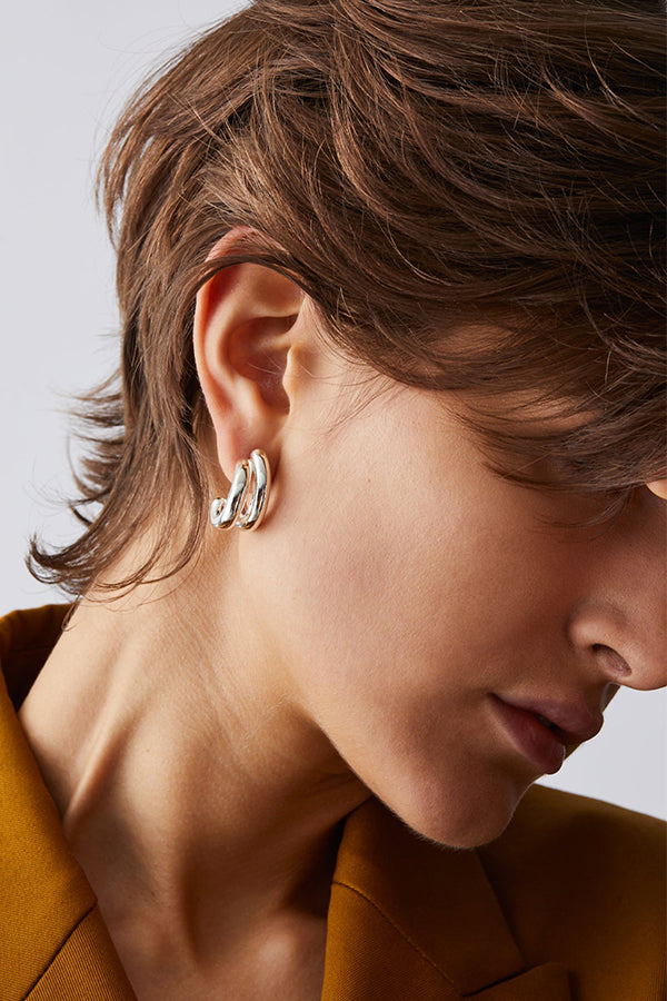 Florence Earrings, Silver