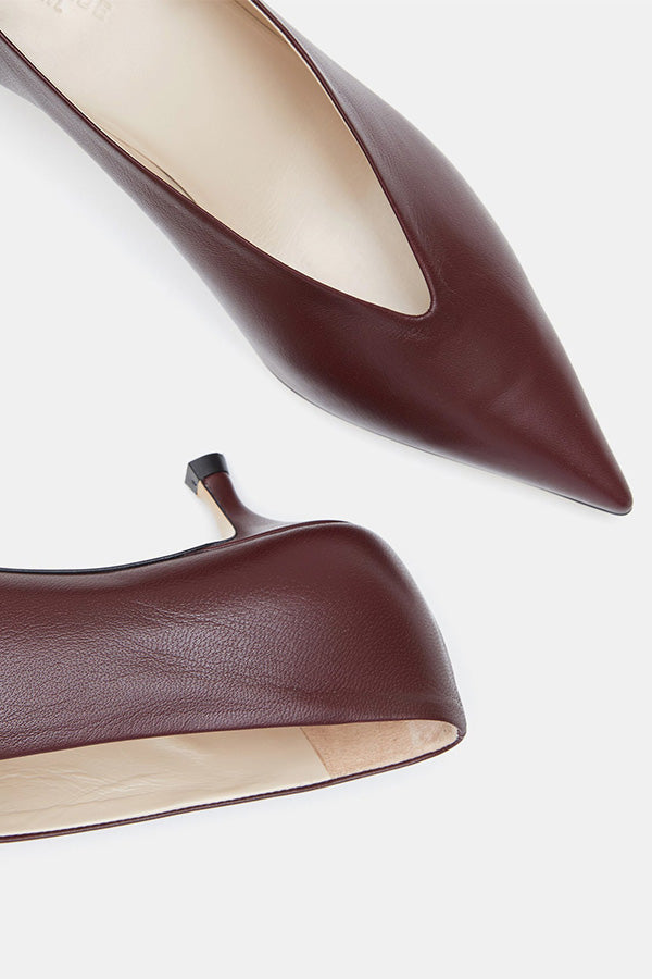 Babouche Kitten Heel, Oxblood