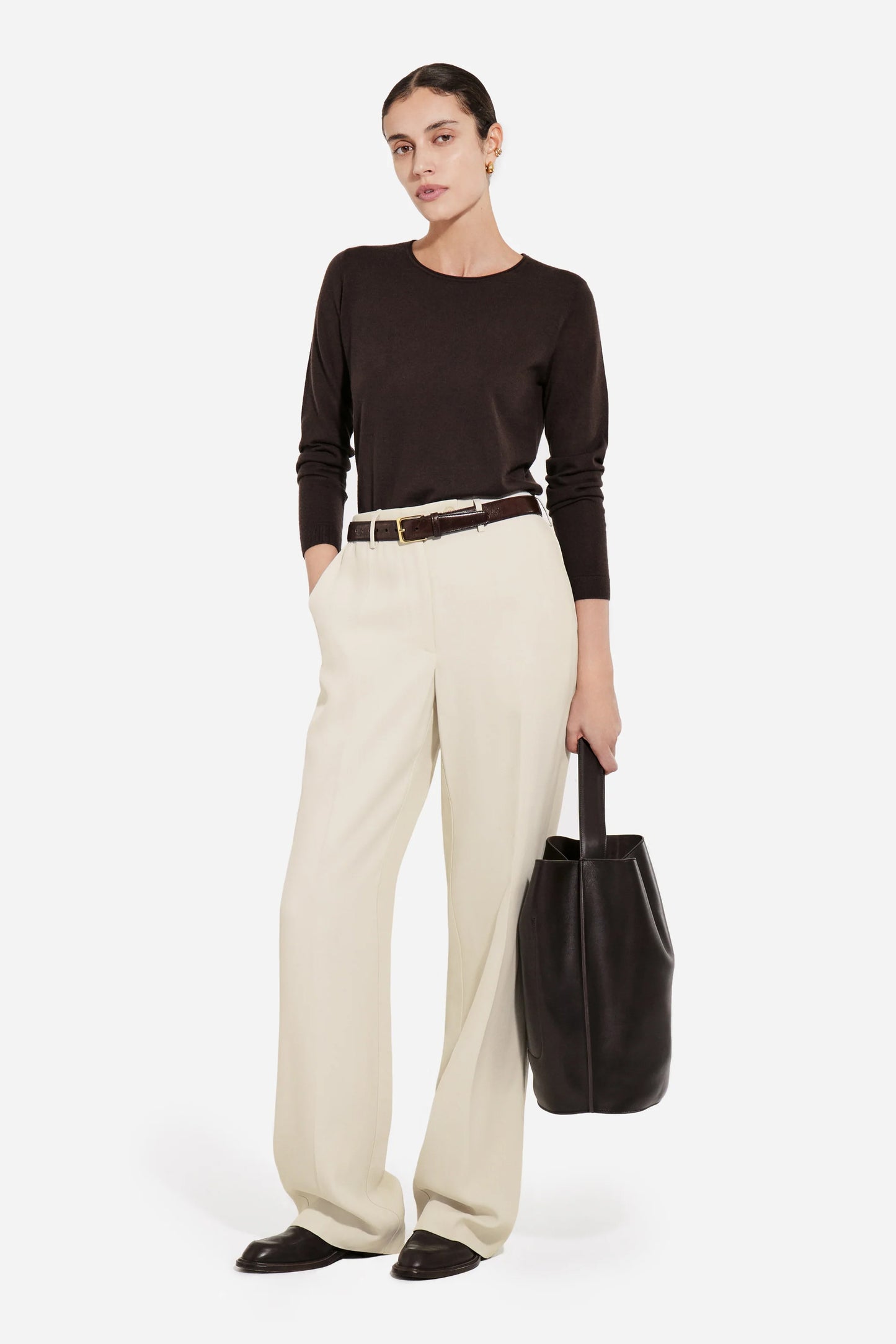 Tailored Straight-Leg Trouser in Viscose Twill