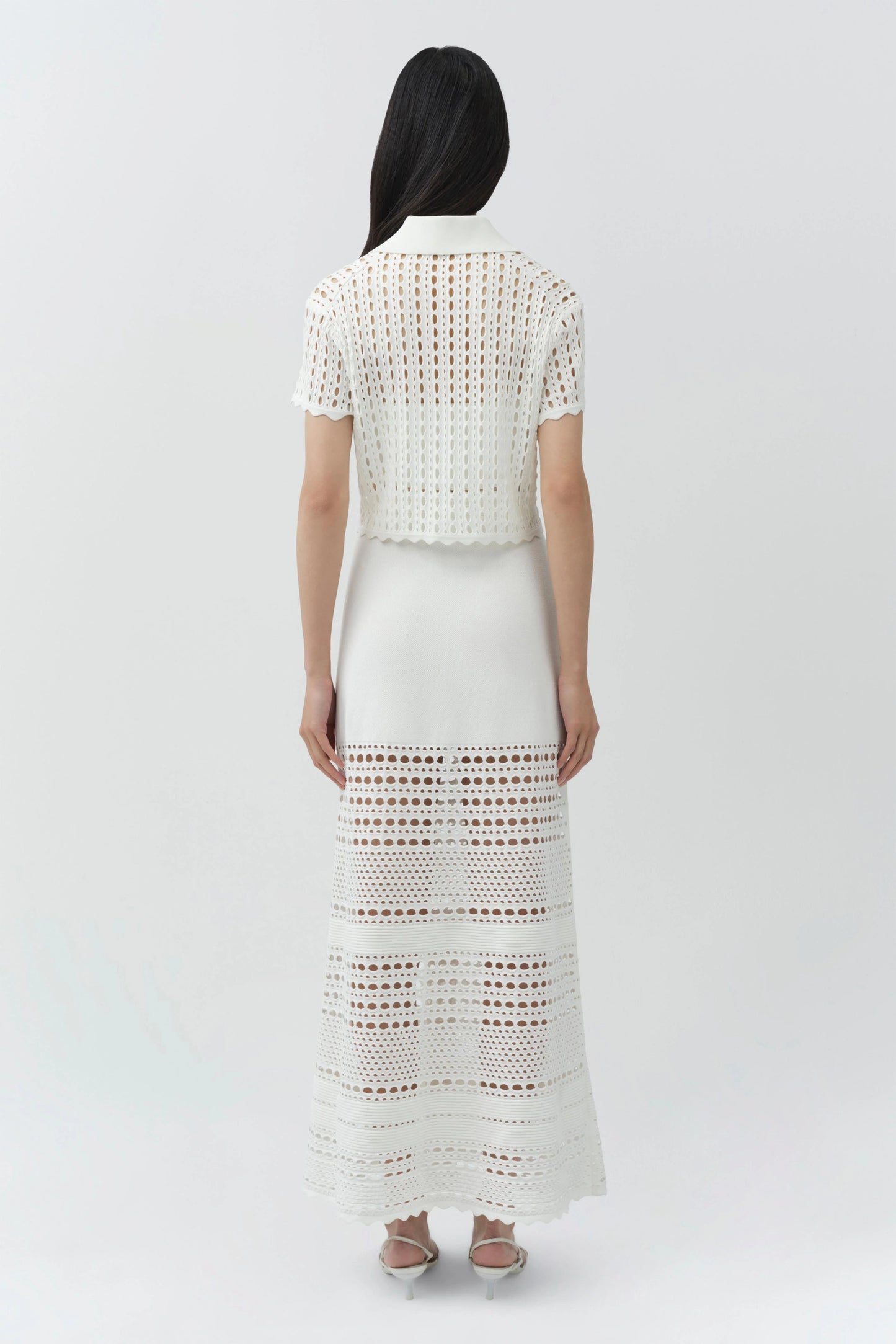 Westly Open Stitch Knit Midi Skirt