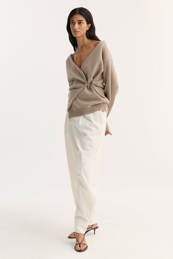 Off-Shoulder Wrap Cardigan