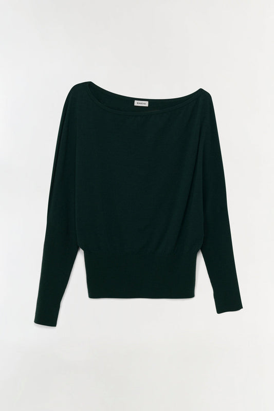 Lavina Off Shoulder Sweater, Emerald