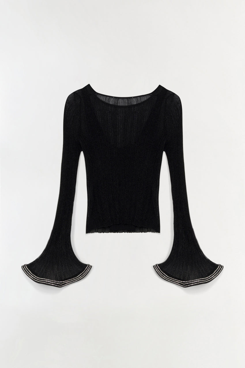 Maebry Metallic Plisse Top