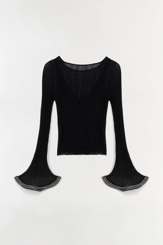 Maebry Metallic Plisse Top