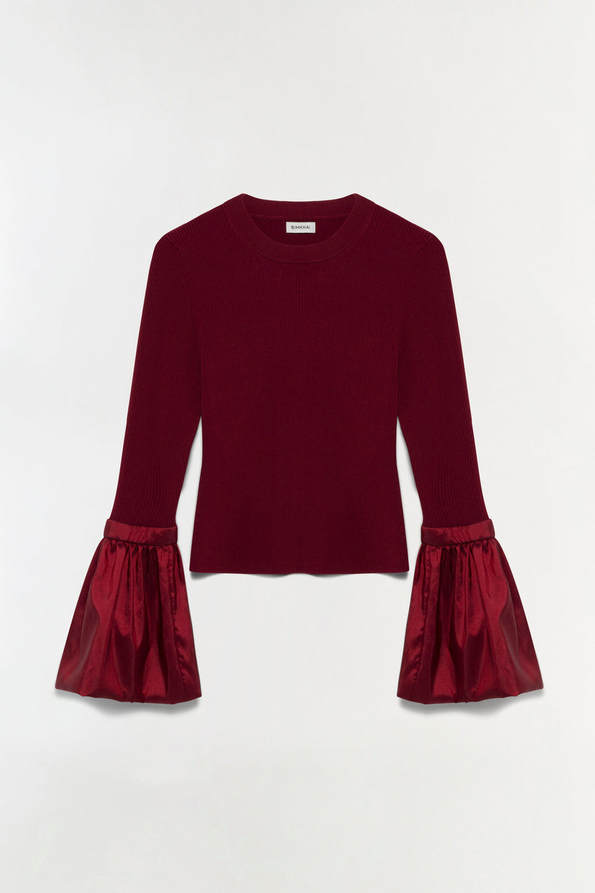 Agata Taffeta Knit Top