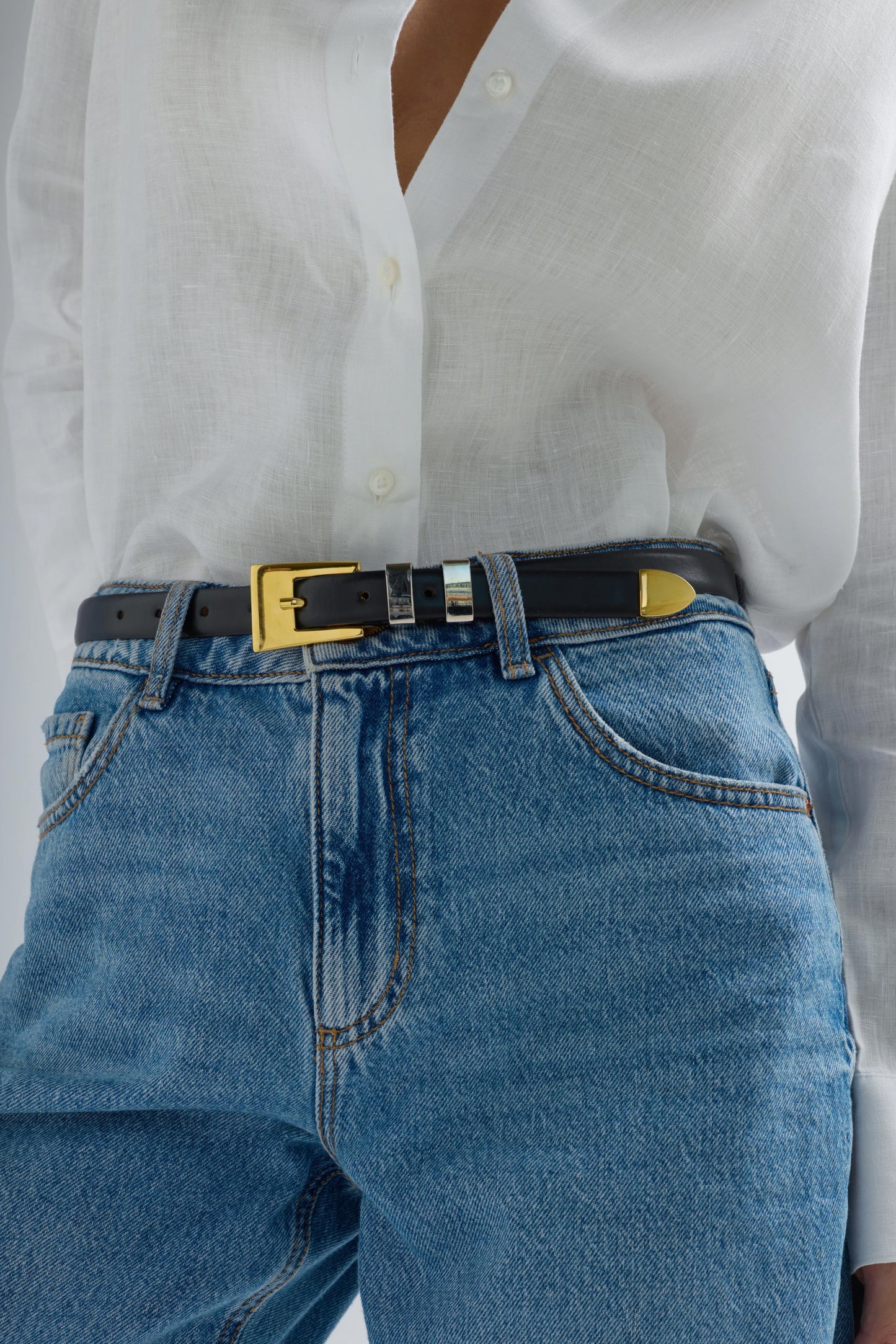 Sofia Belt, Black/Two Tone