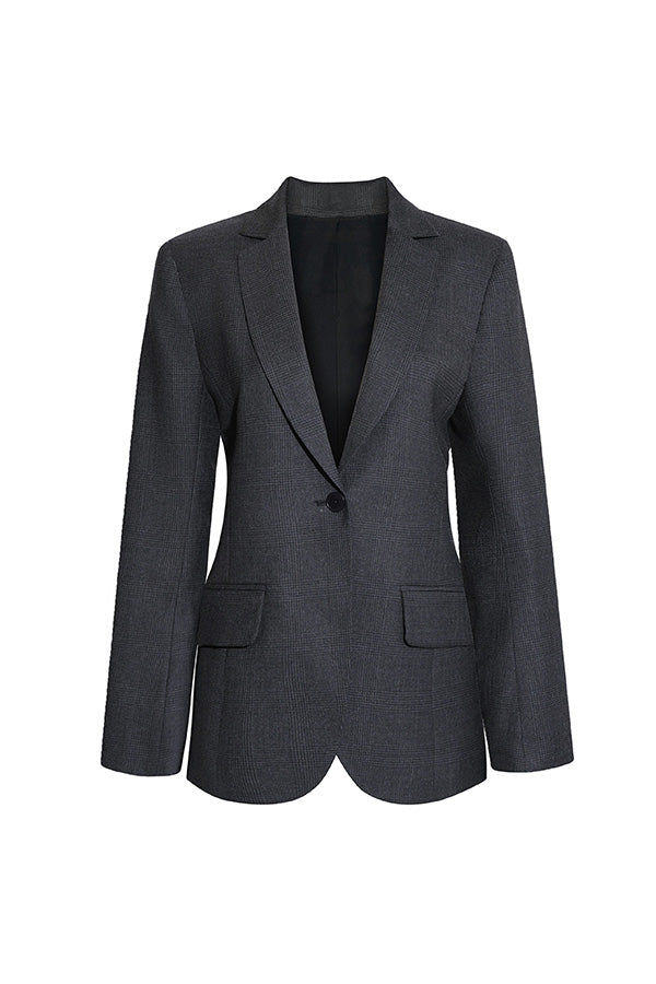 Raquel Single Breasted Blazer in Light Wool Suiting