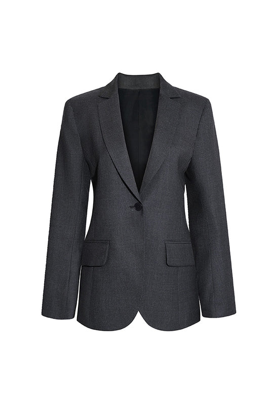 Raquel Single Breasted Blazer in Light Wool Suiting