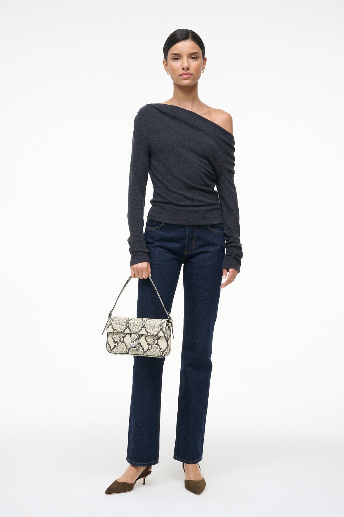 Harlow Bag, White Snake