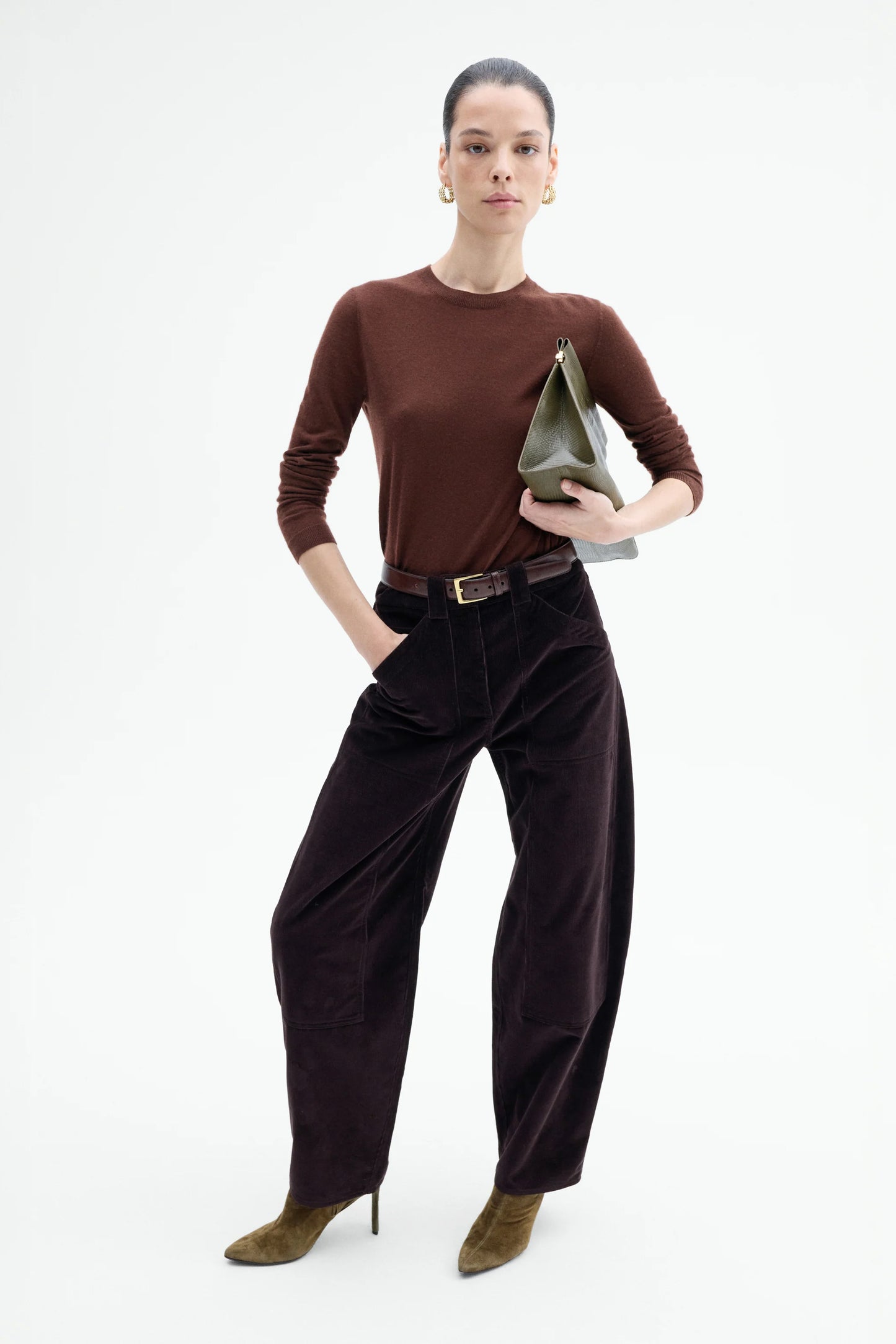 Corduroy Patch Pant, Chocolate