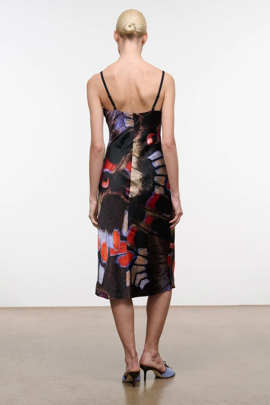 Evangeline Silk Midi Dress, Butterfly Fuschsia