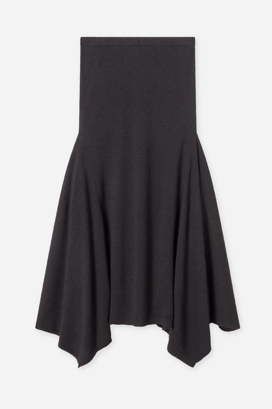 Flared Midi Skirt in Silk Linen