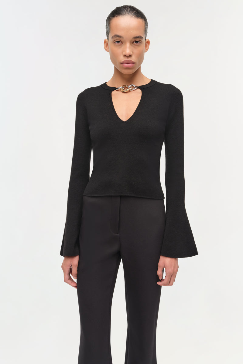 Evren Long Sleeve Top, Black