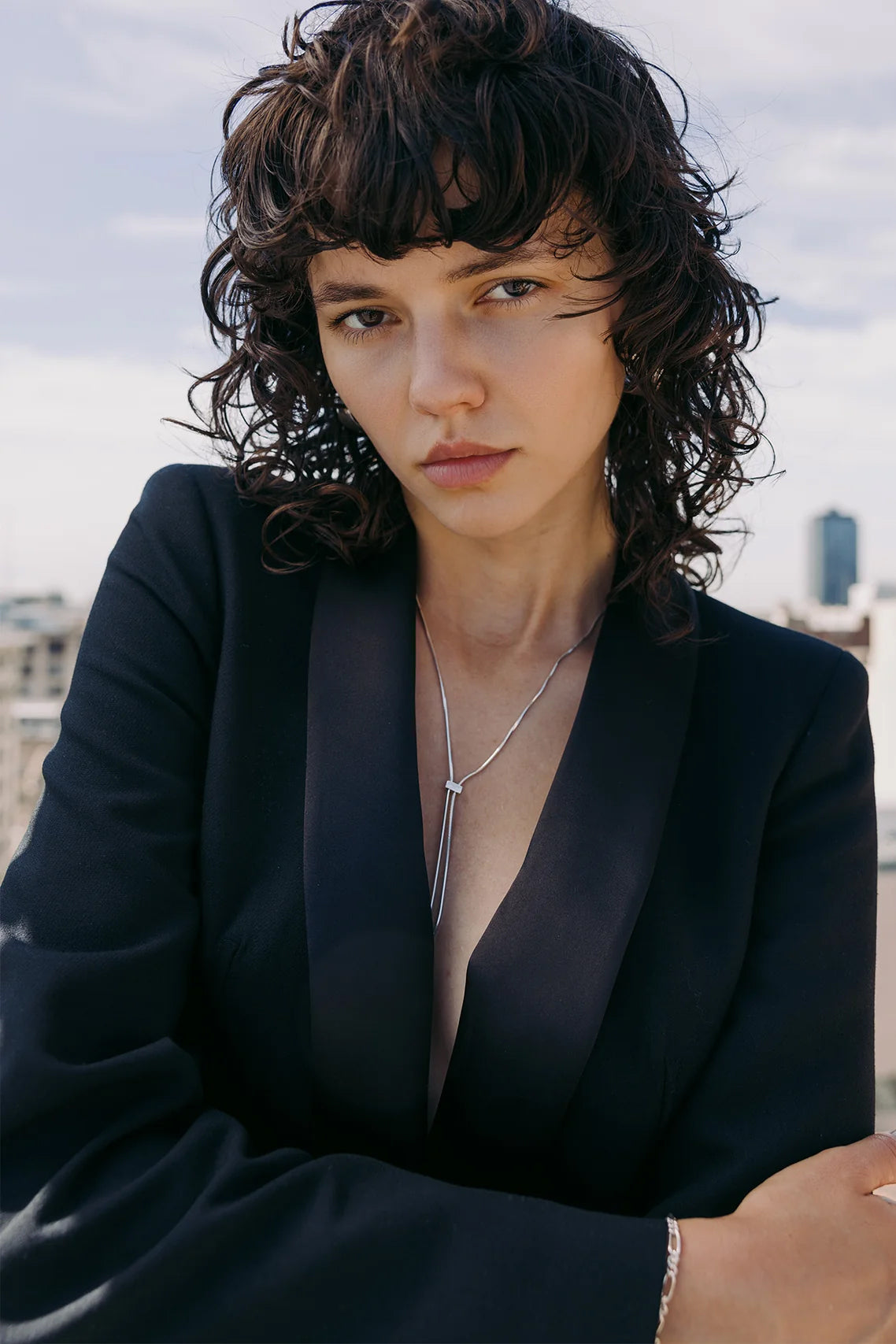 Bolo Pendant Necklace, Silver