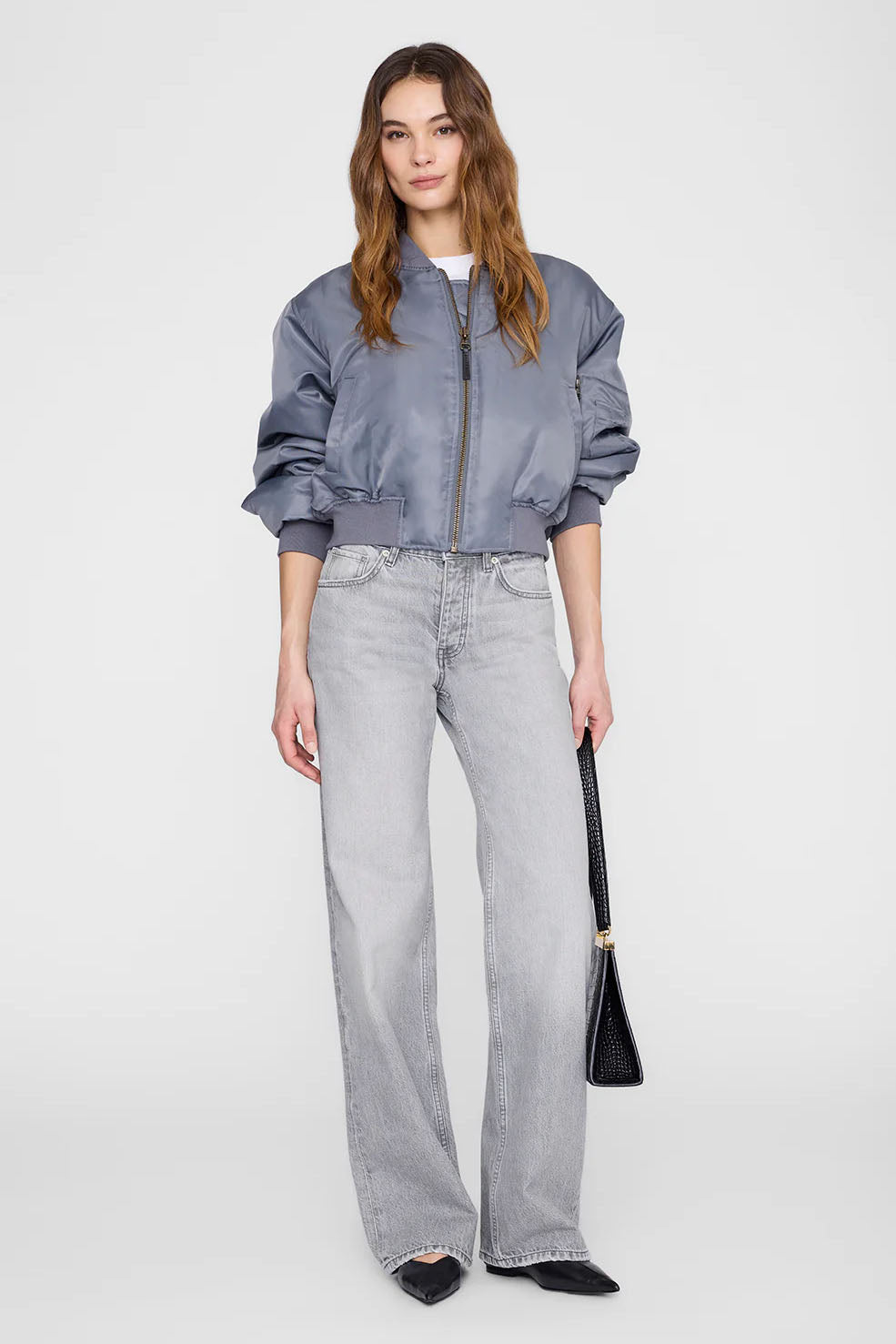 Cropped Leon Bomber, Dark Grey