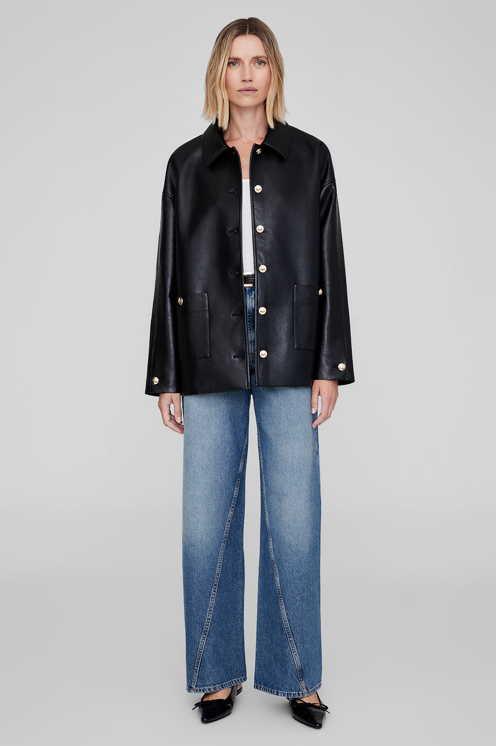Luca Jacket, Black Recycled Leather